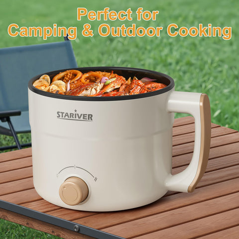 Stariver portable 1.5L pot ideal for travel, office, or dorm