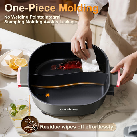 Stariver square-design hot pot maximizing cooking space.