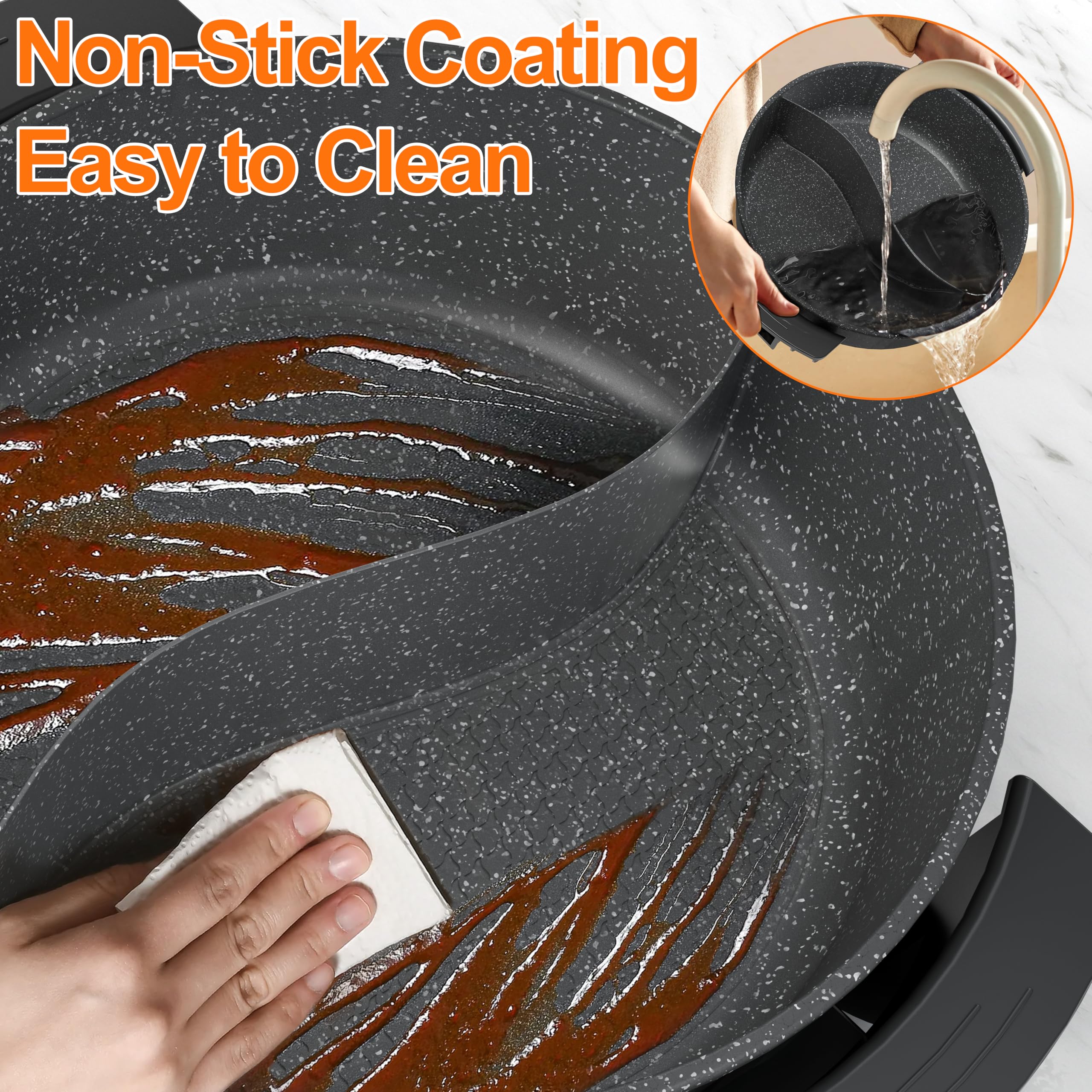 Stariver tempered glass lid lets you monitor the broth without lifting.