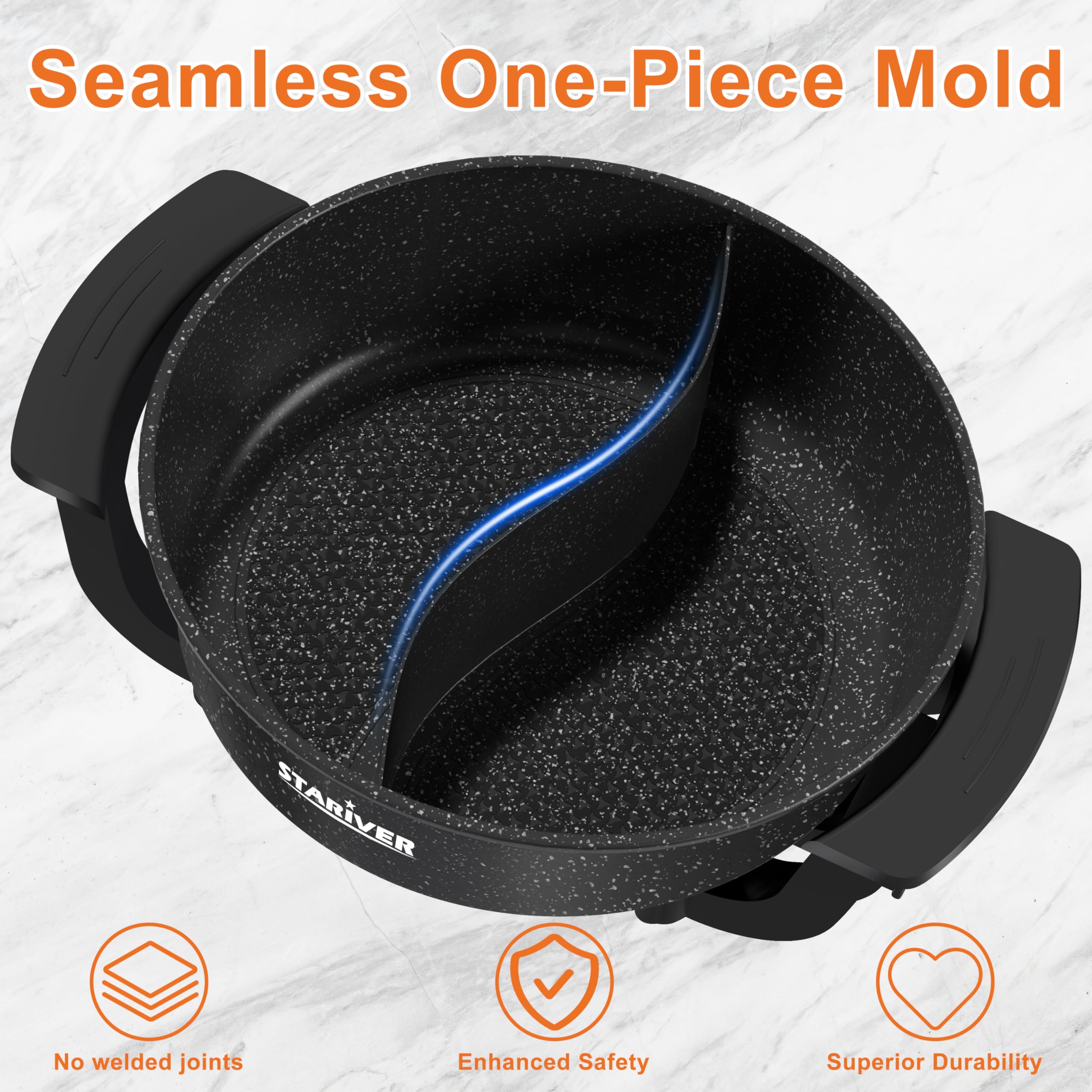 Stariver ventilated base prevents overheating during busy cooking sessions.