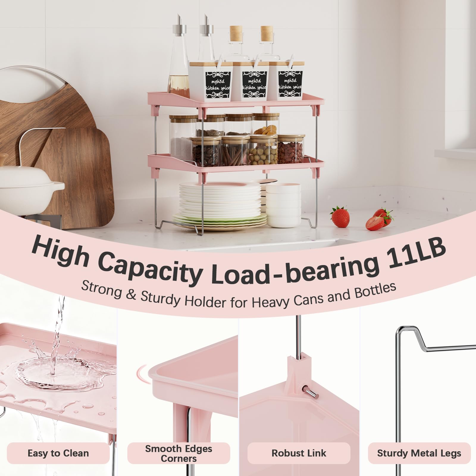 STARLATTA 2pcs makeup storage setup on vanity or desk