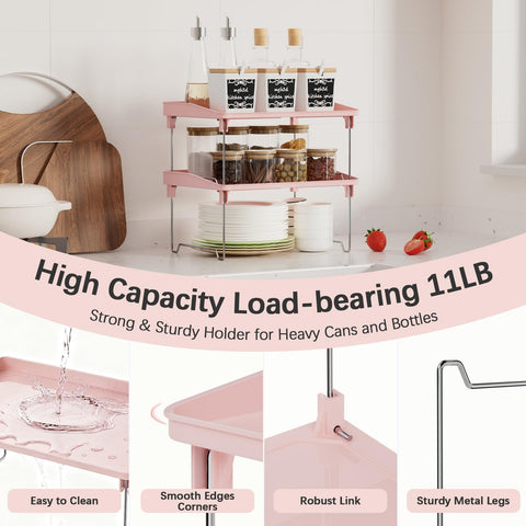 STARLATTA 2pcs makeup storage setup on vanity or desk