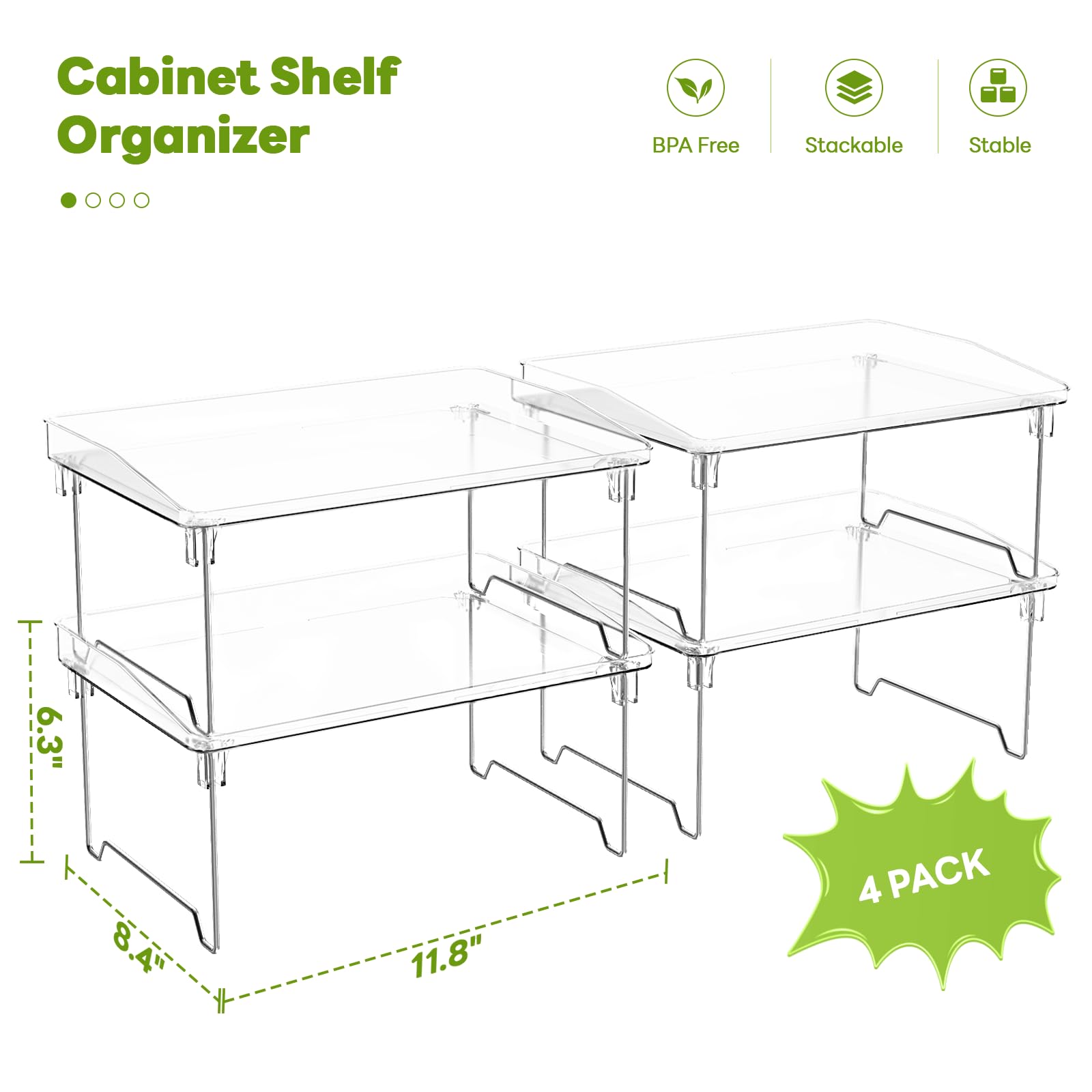 STARLATTA double-layer spice rack maximizing vertical pantry space.