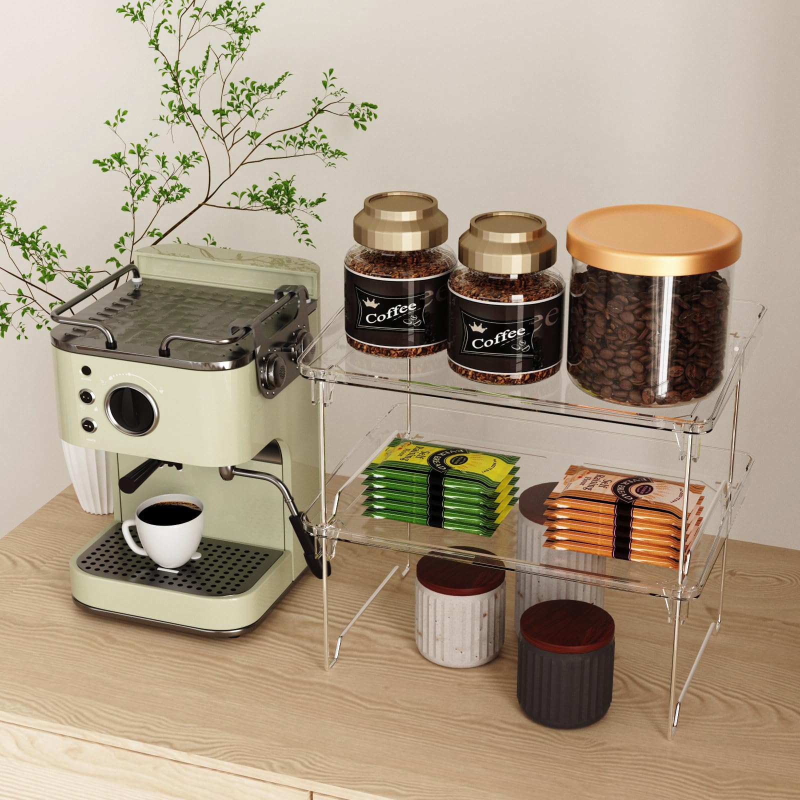 STARLATTA pantry organization solution maximizes cabinet space for canned goods.