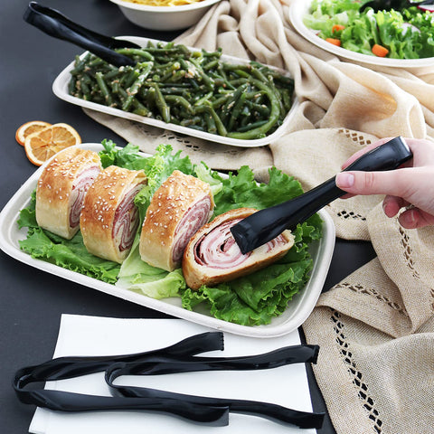 StarMar black tongs 6-1/2in for hygienic buffet handling