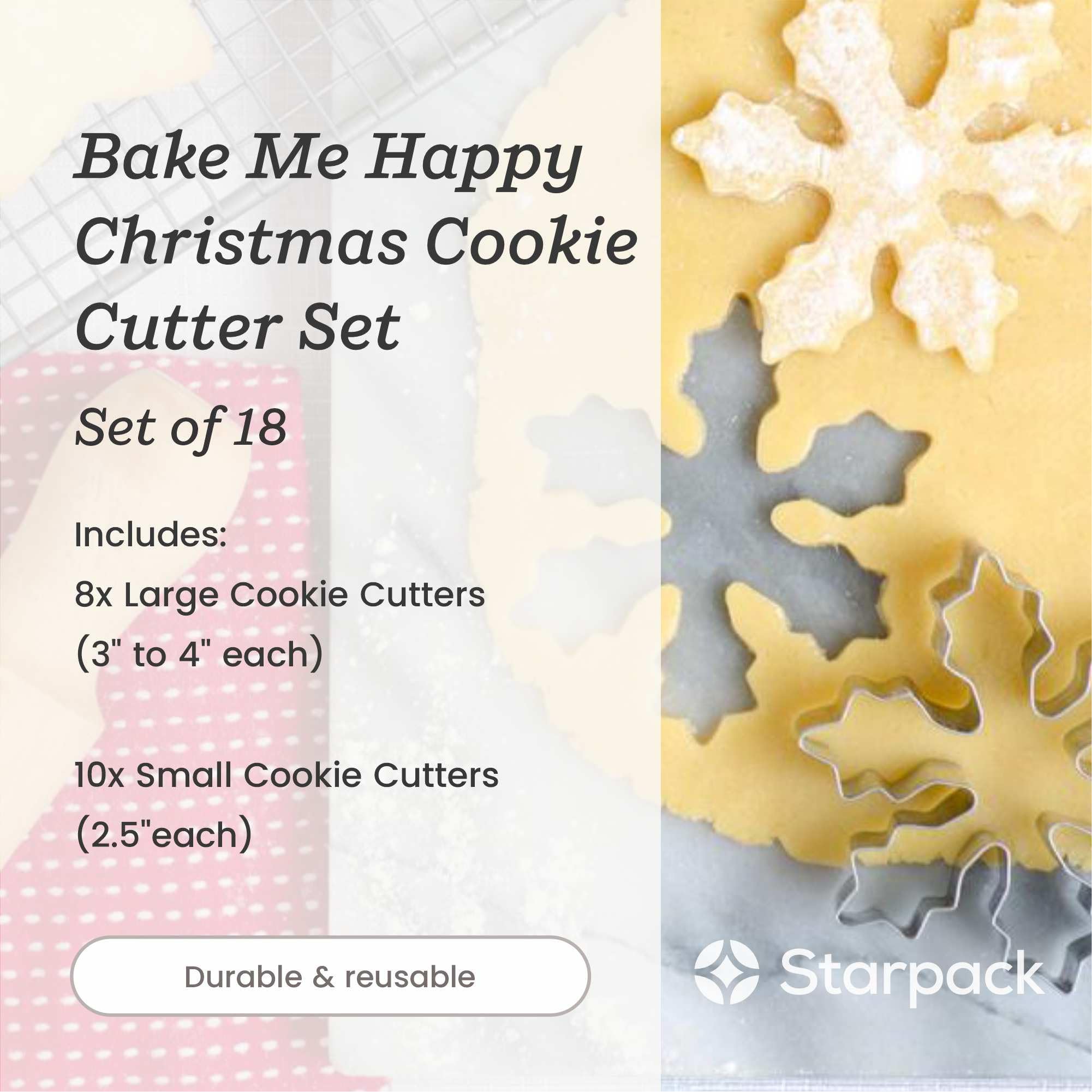 StarPack Bake Me Happy Christmas tree cutters for cute, shareable cookies