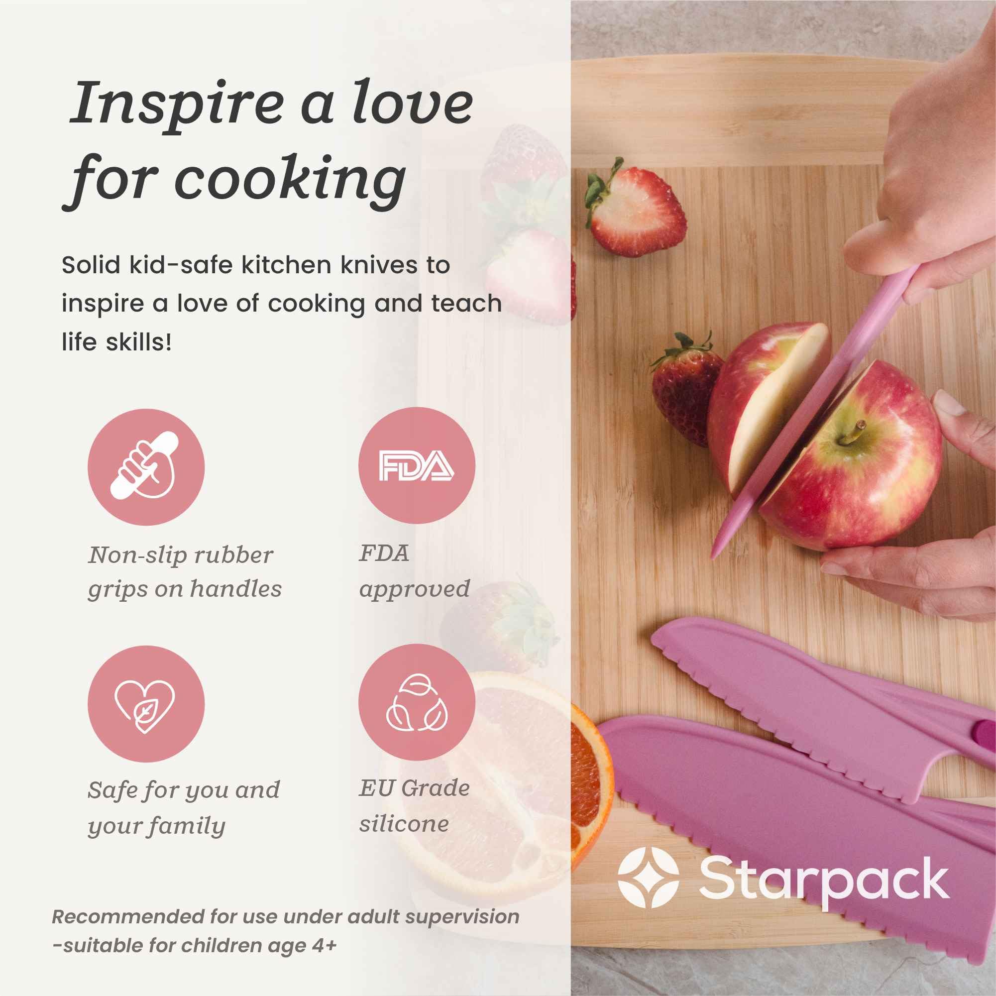 StarPack Finger Loving dishwasher-safe knives simplify cleanup after meals