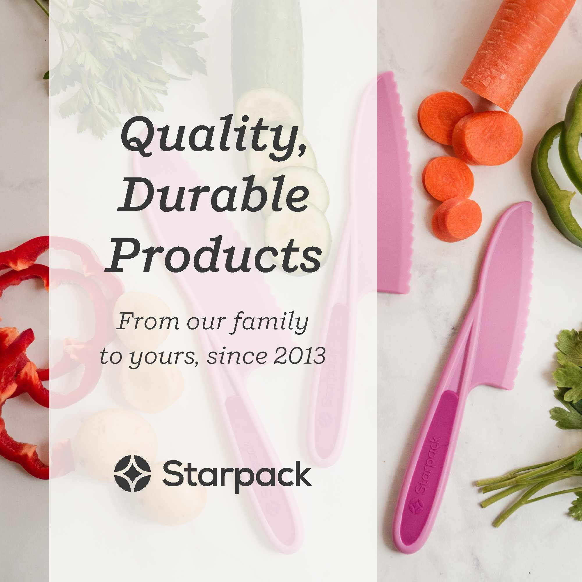 StarPack Finger Loving serrated edges safely cut soft foods for learning