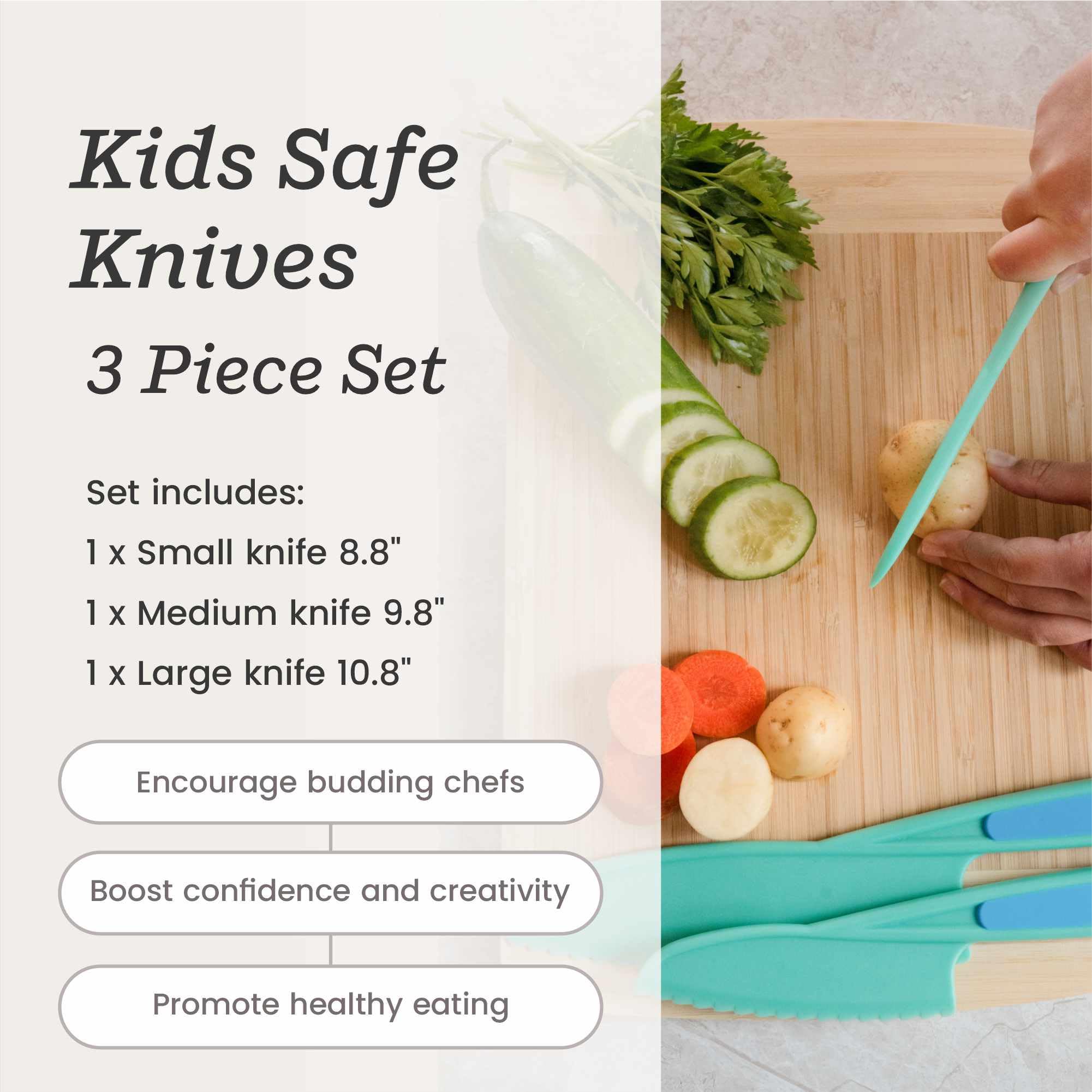 StarPack Finger Loving medium kid-safe knife with ergonomic handle for confident cutting.