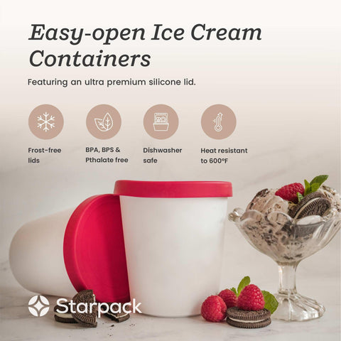 StarPack Home Freeze the Day silicone lid, soft and durable for leak-free storage.