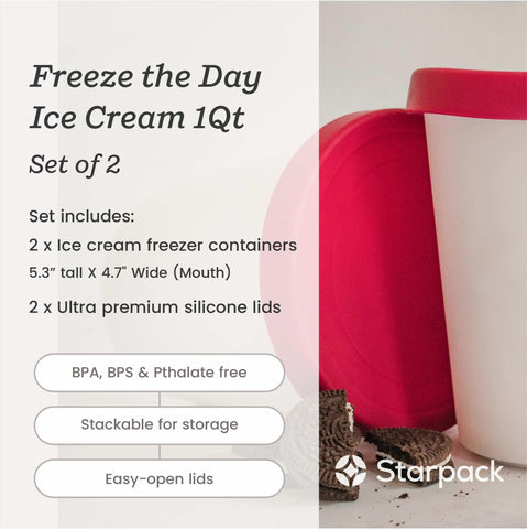 StarPack Home Freeze the Day outer silicone lid provides airtight seal against ice crystals.