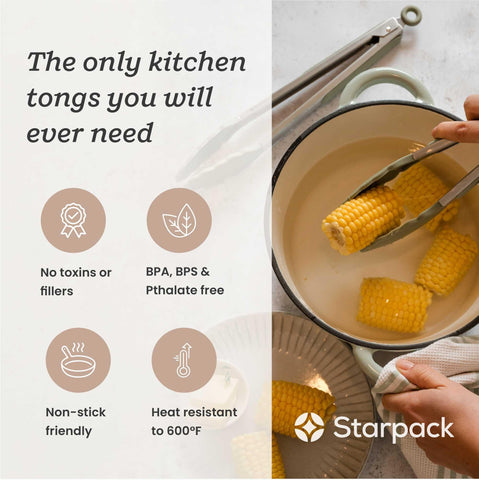 StarPack Home Get a Grip 12-inch tong ready for grilling and serving.