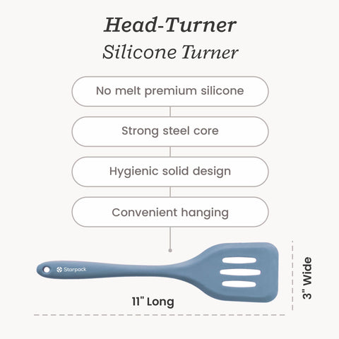 StarPack Home Head Turner spatula is nonstick-safe for all nonstick cookware.