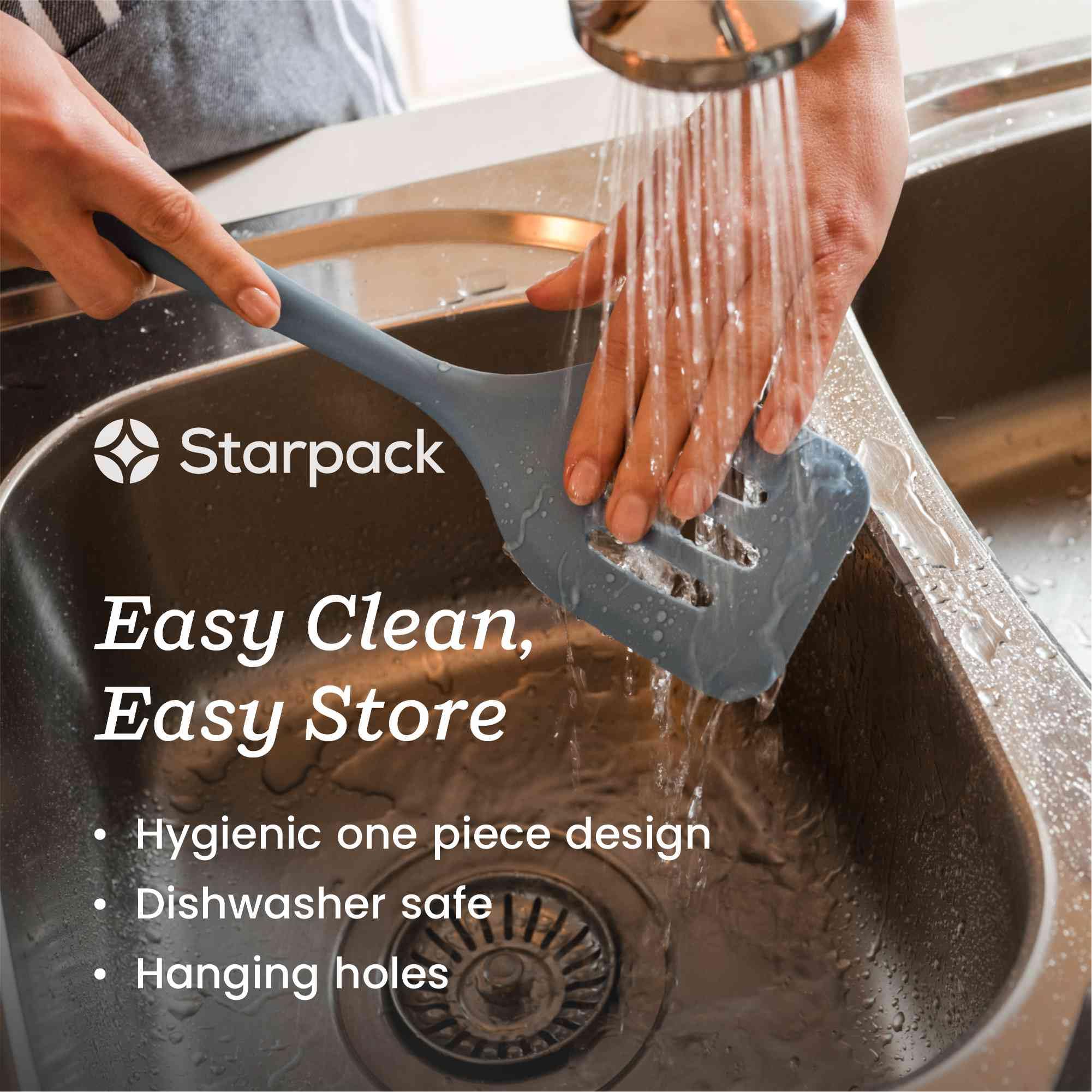 StarPack Home Head Turner spatula withstands up to 600°F for high-heat searing.