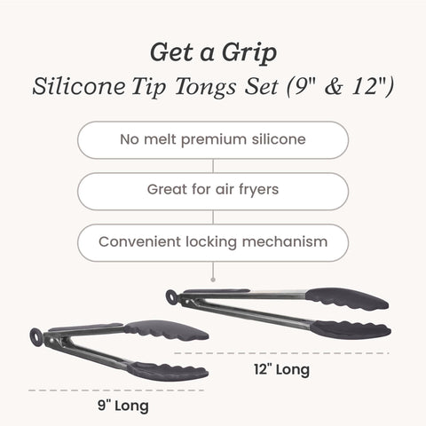 Stormy Grey handle of StarPack Home tongs for stylish grip.