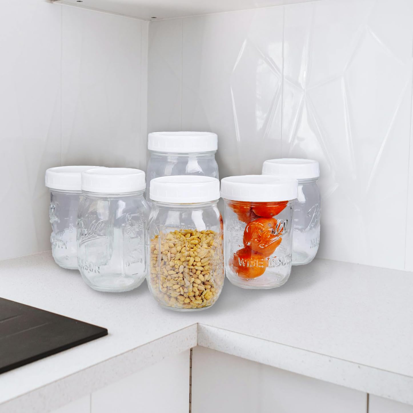 Staruby 70mm opening lids fit standard mason jars securely.