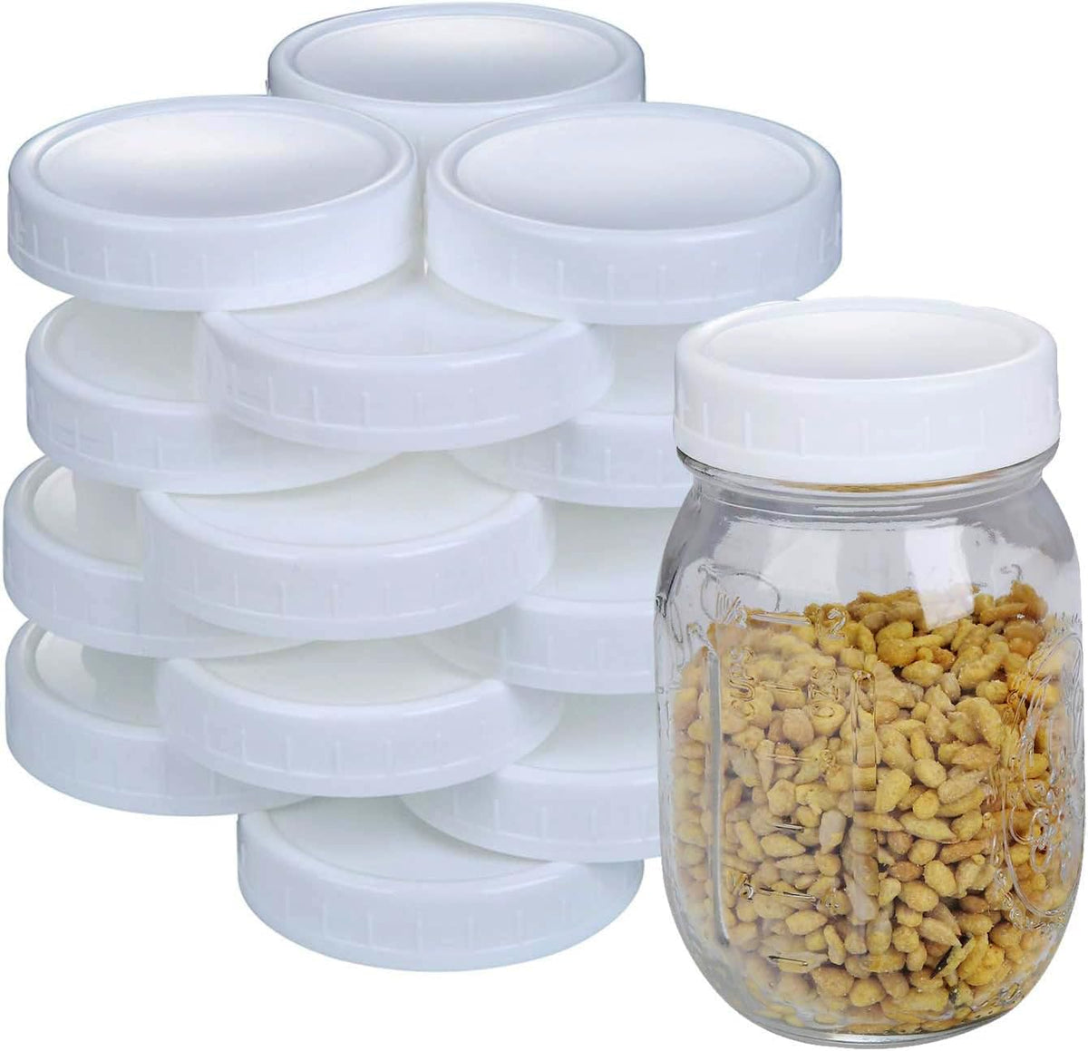Staruby regular-mouth lids 24-pack for secure canning and pantry storage.