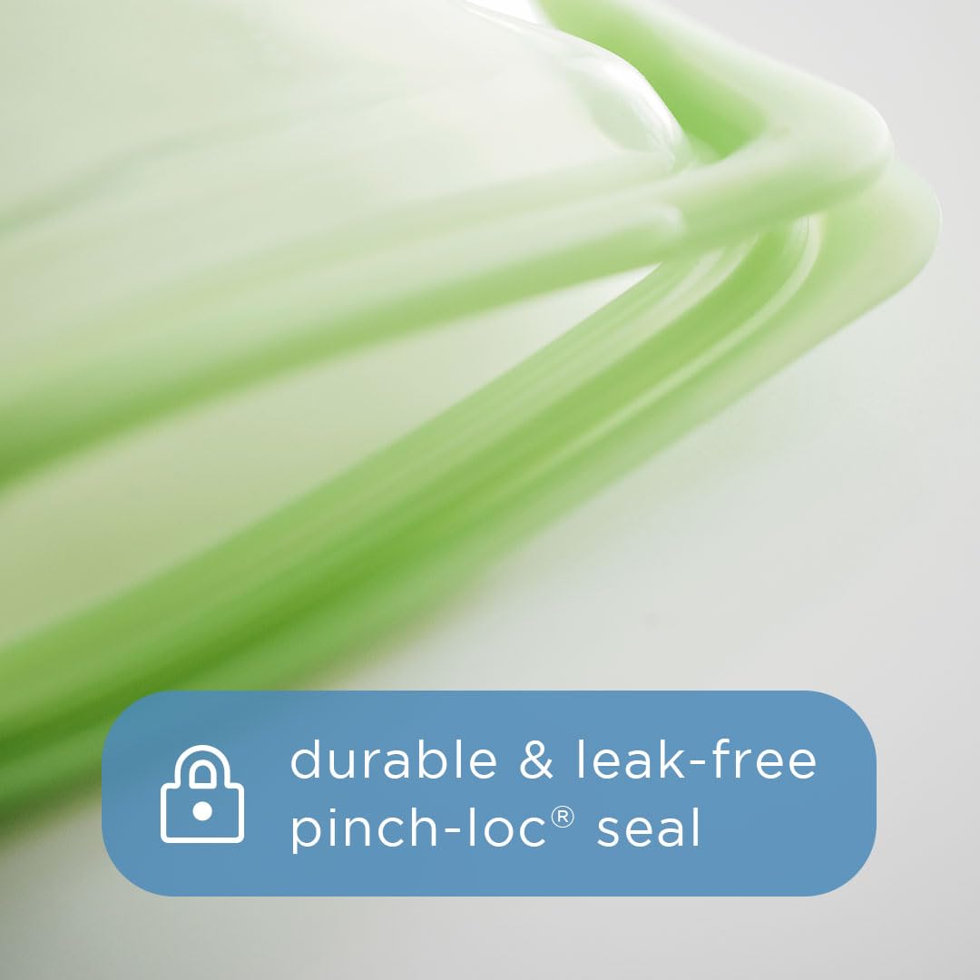 Stasher Aqua Stand-Up Mega Bag sealed for airtight, leak-free storage