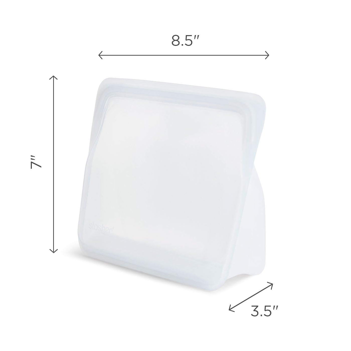 Stasher Premium Aqua Stand-Up Mid Bag helps kids' snacks stay organized.