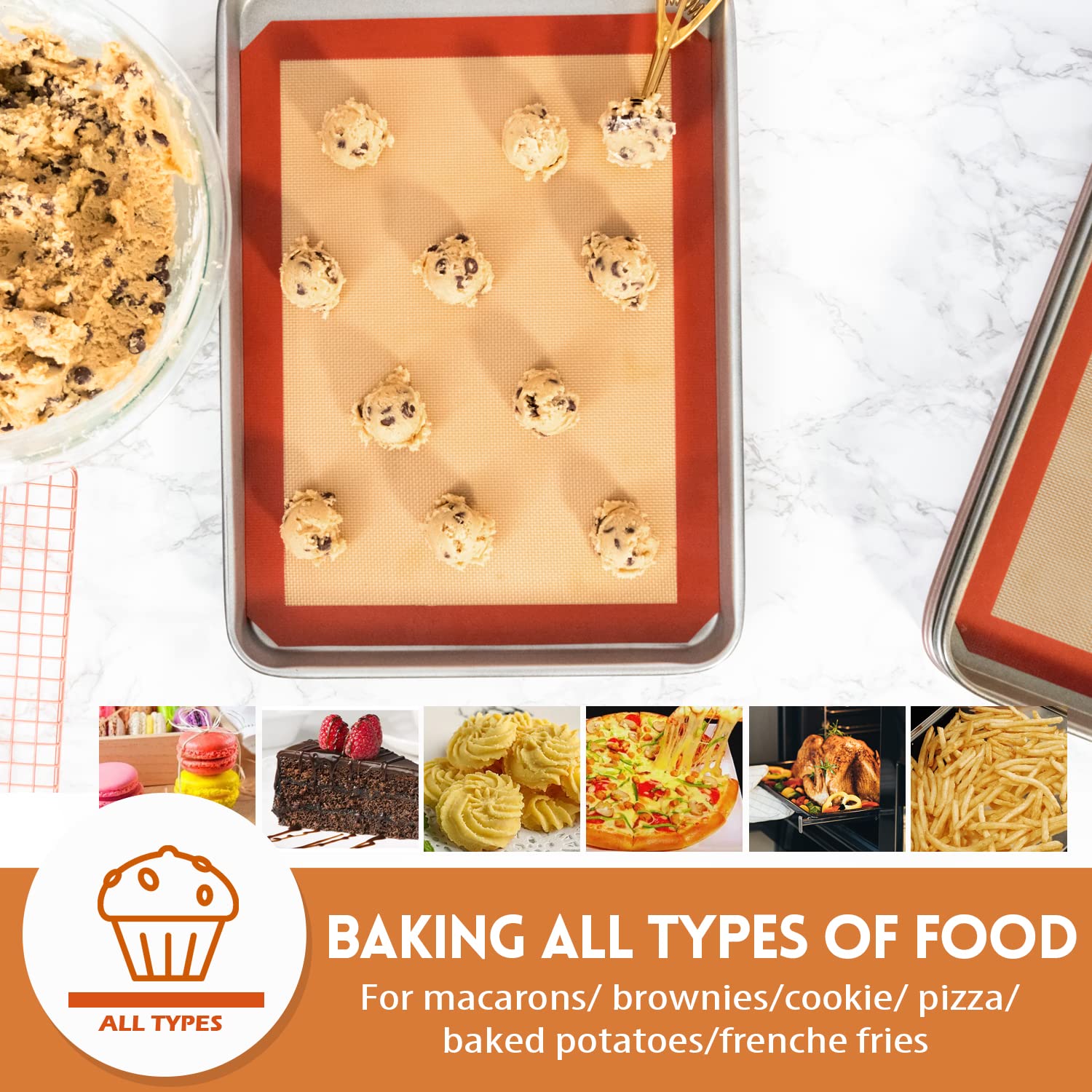 STATINT silicone mat cleanup is fast and simple after baking.