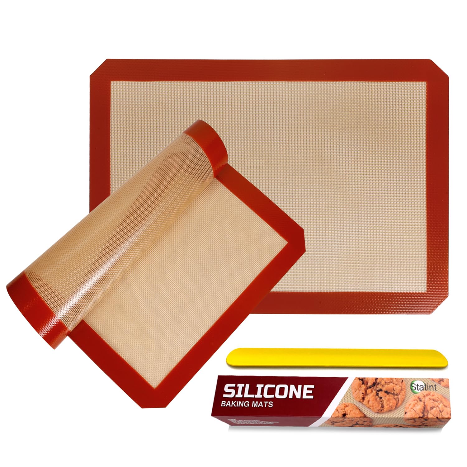STATINT silicone baking mat on a cookie sheet for even, consistent baking.