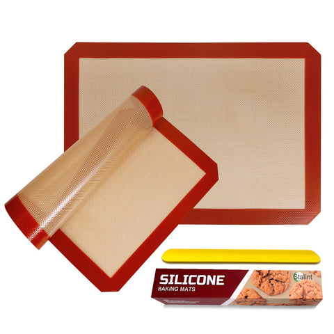 STATINT silicone baking mat on a cookie sheet for even, consistent baking.
