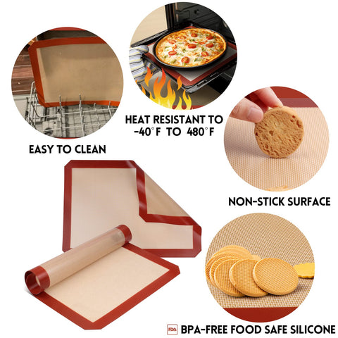 STATINT non-stick silicone mat showing even heating for cookies and pastries.