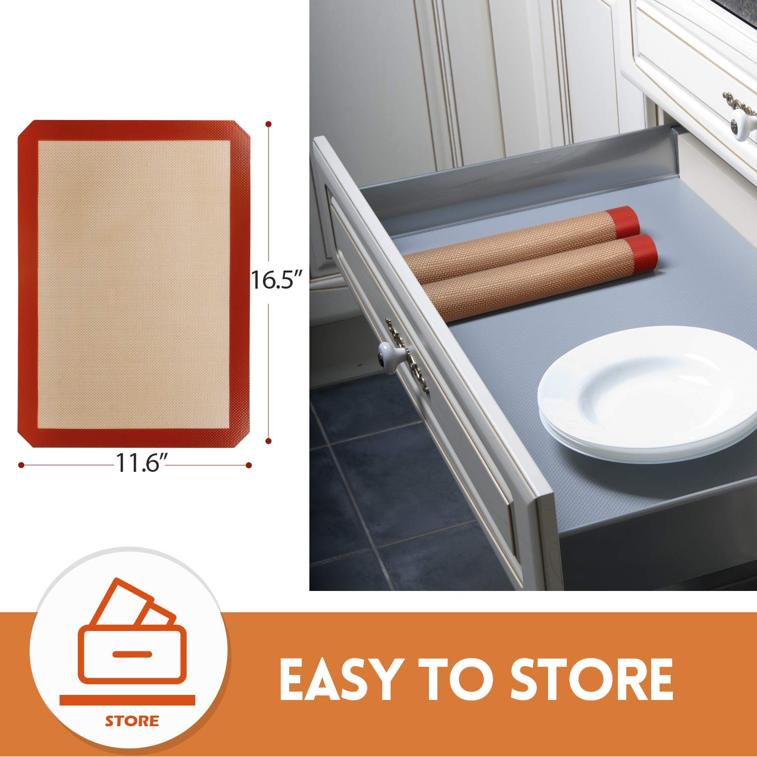 STATINT silicone mat used for fruits and vegetables without oils.