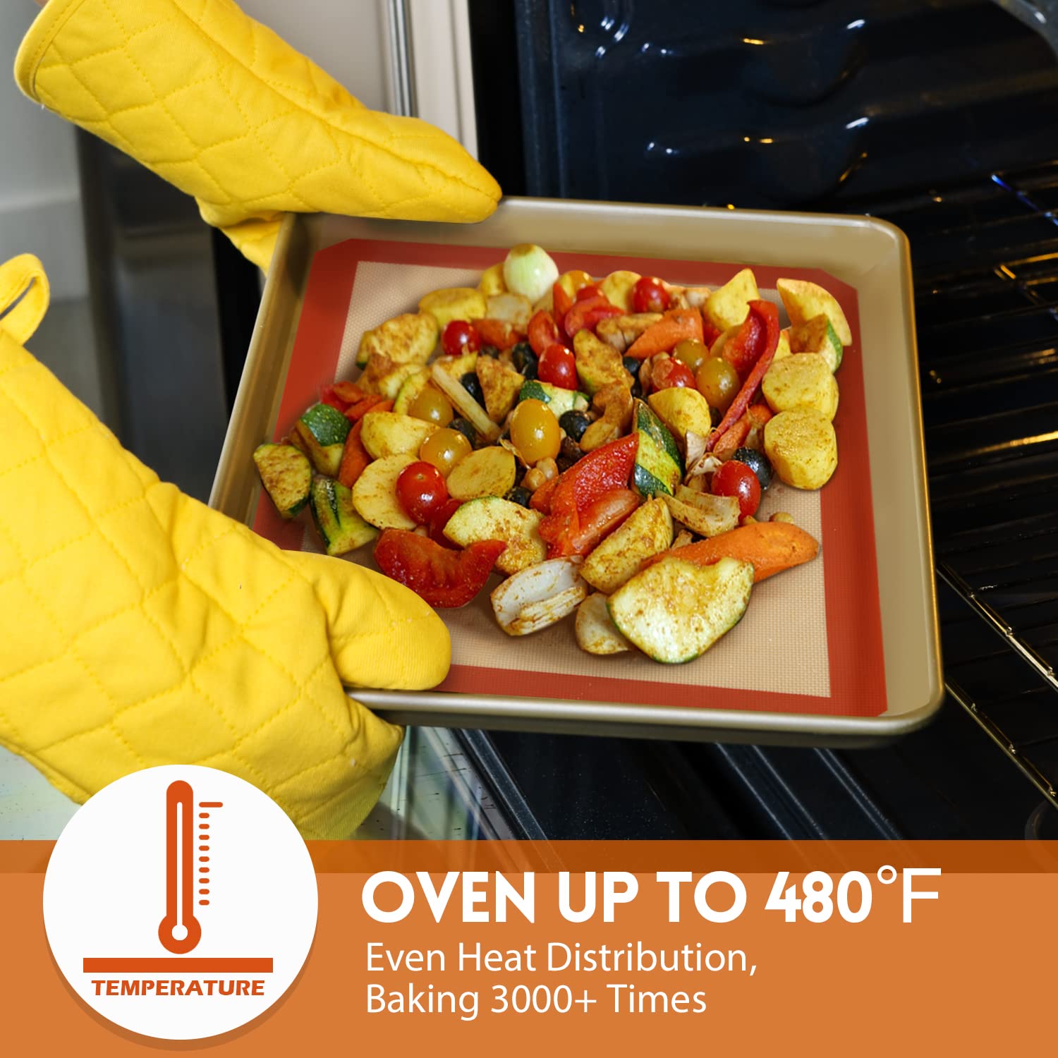 STATINT oven-safe silicone mat withstands high heat for baking at home.