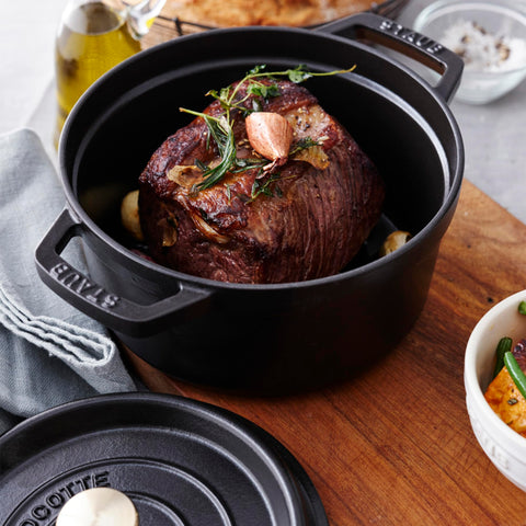 STAUB black matte enamel interior resists sticking and ages gracefully