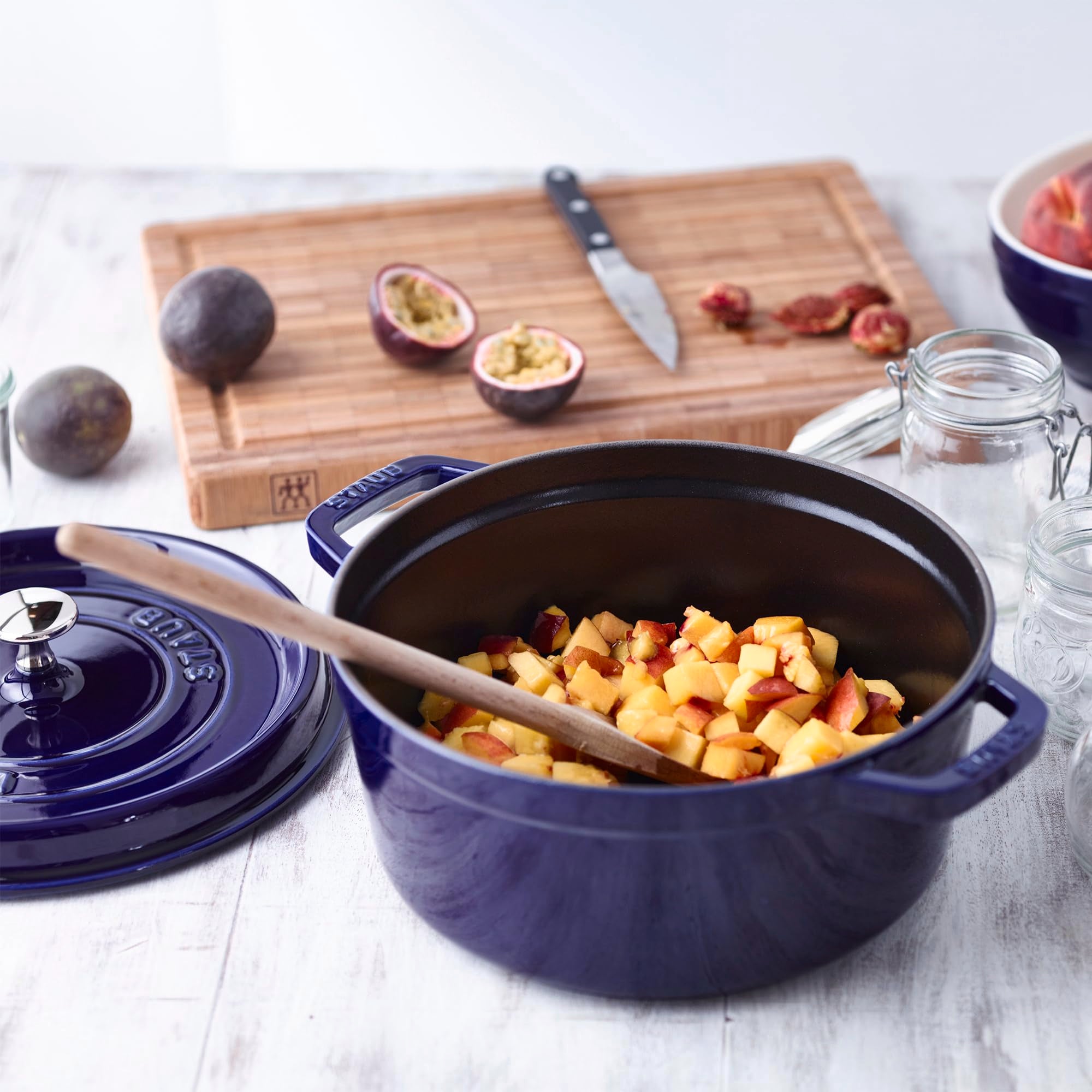 Staub cocotte bottom works on all stoves including induction.