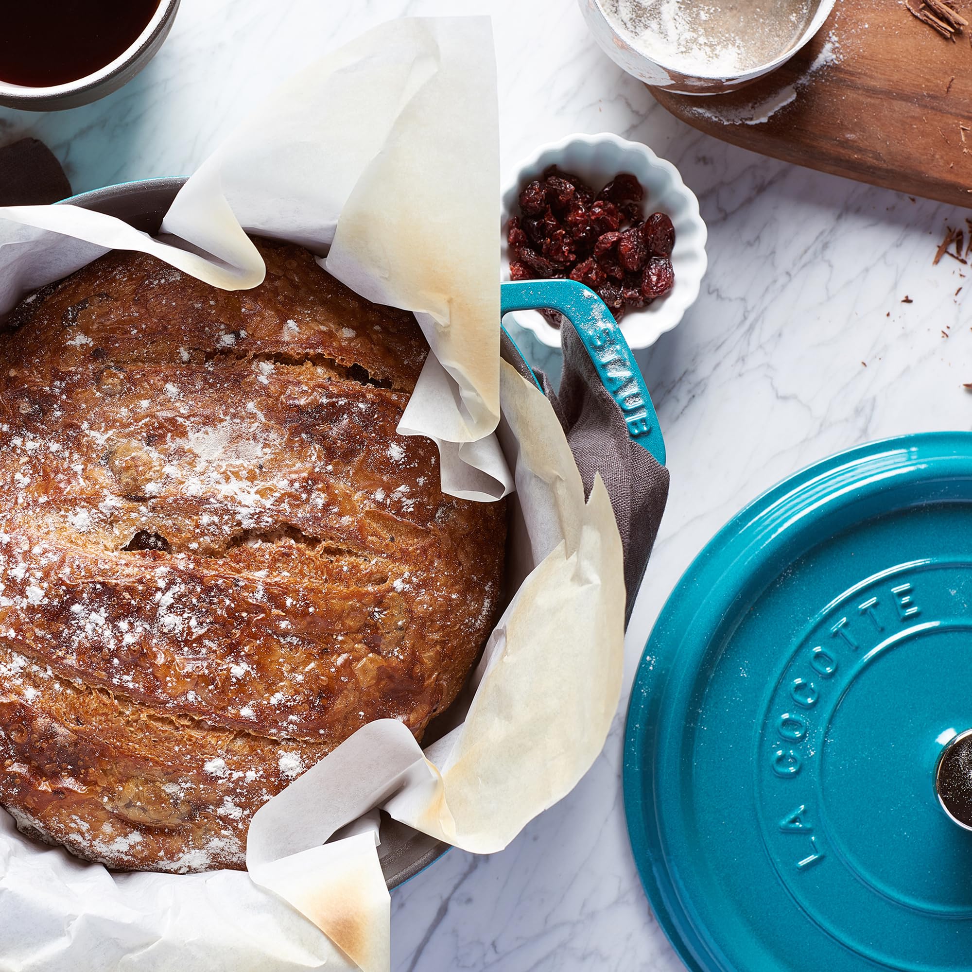 STAUB cocotte oven-safe lid 500°F enables high heat cooking