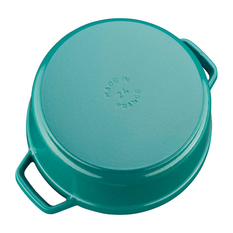 STAUB self-basting lid returns juices for moist, flavorful simmering