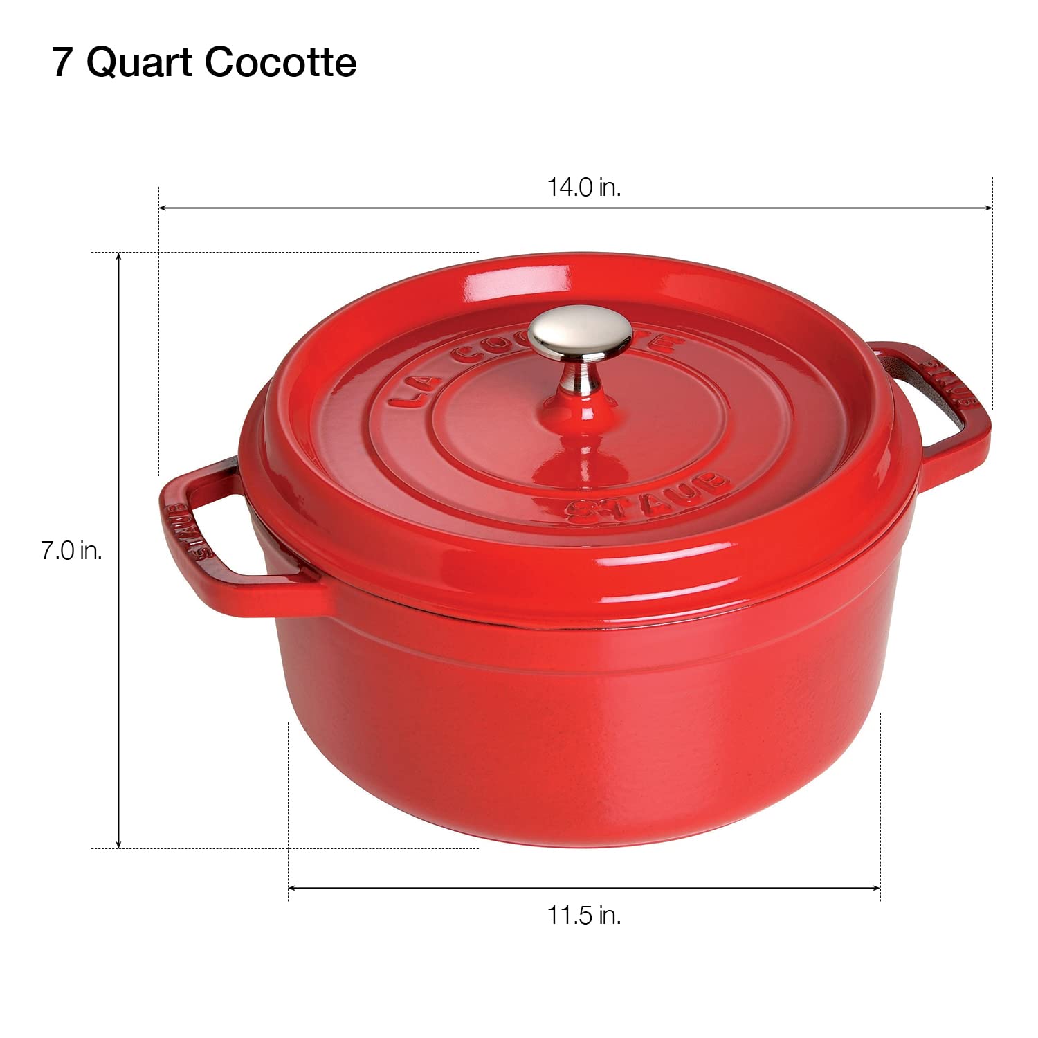 STAUB interior matte enamel enhances browning and easy cleaning.
