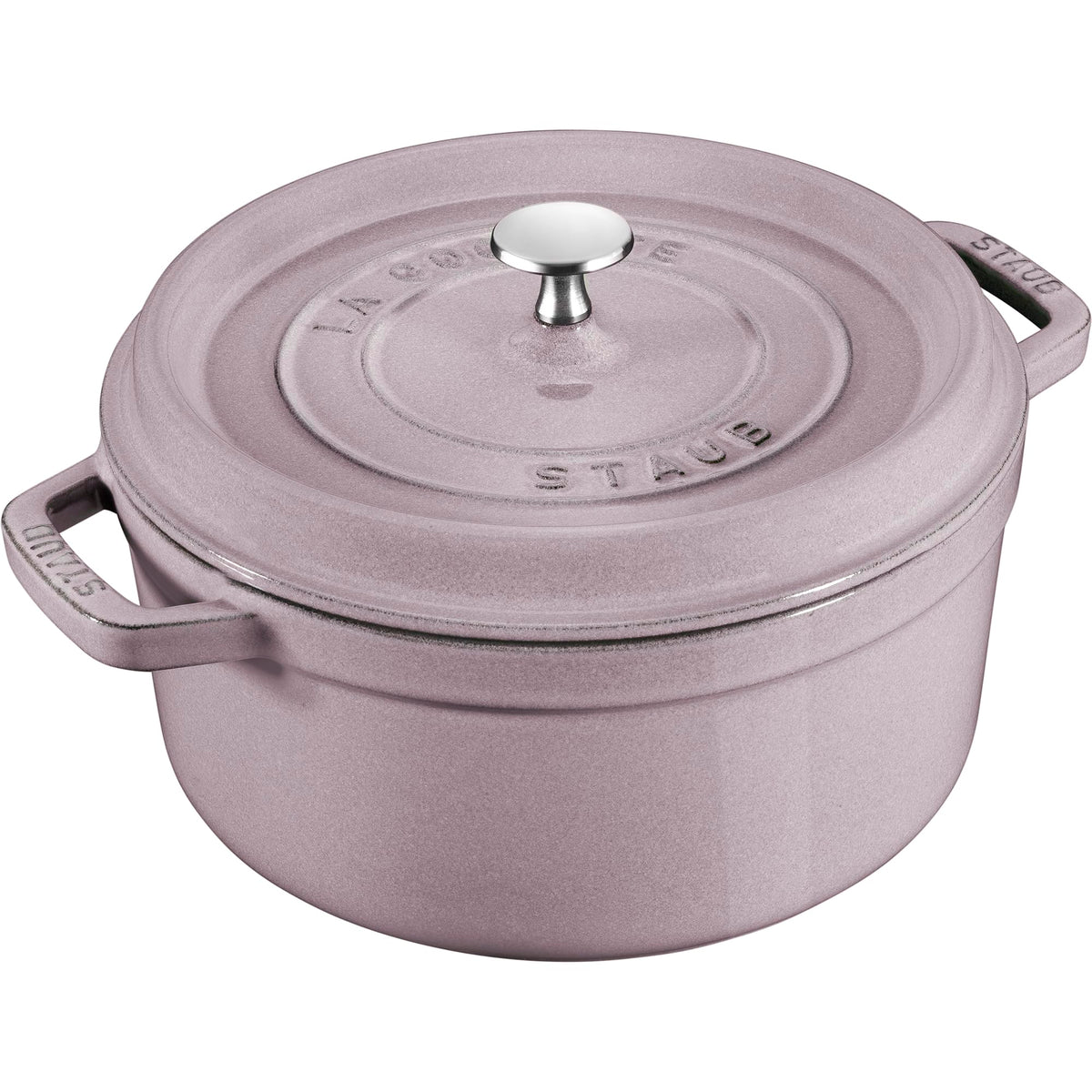Staub lilac 4qt dutch oven with even heat for tender braises