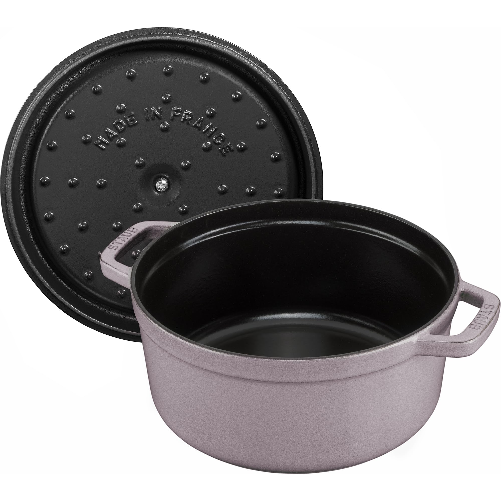 Staub lilac enamel interior supports browning and simple cleaning
