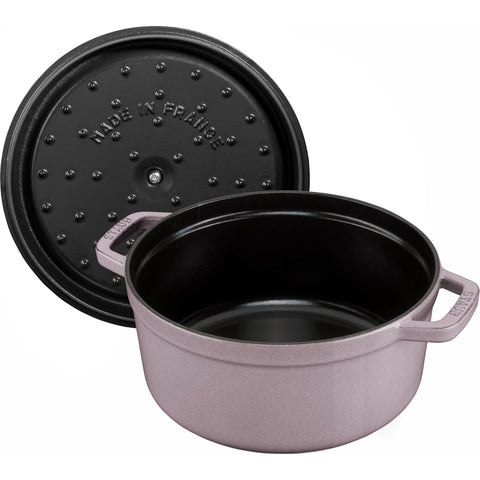 Staub lilac enamel interior supports browning and simple cleaning