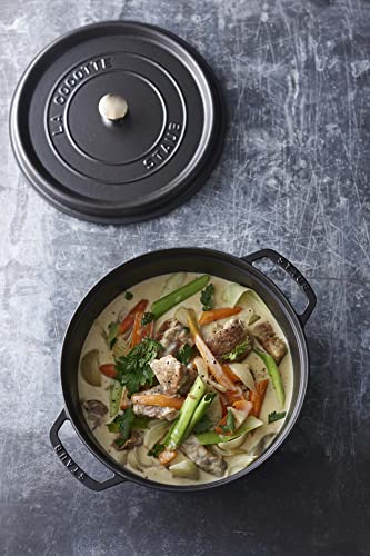 STAUB Made in France insignia highlights heritage and craftsmanship.