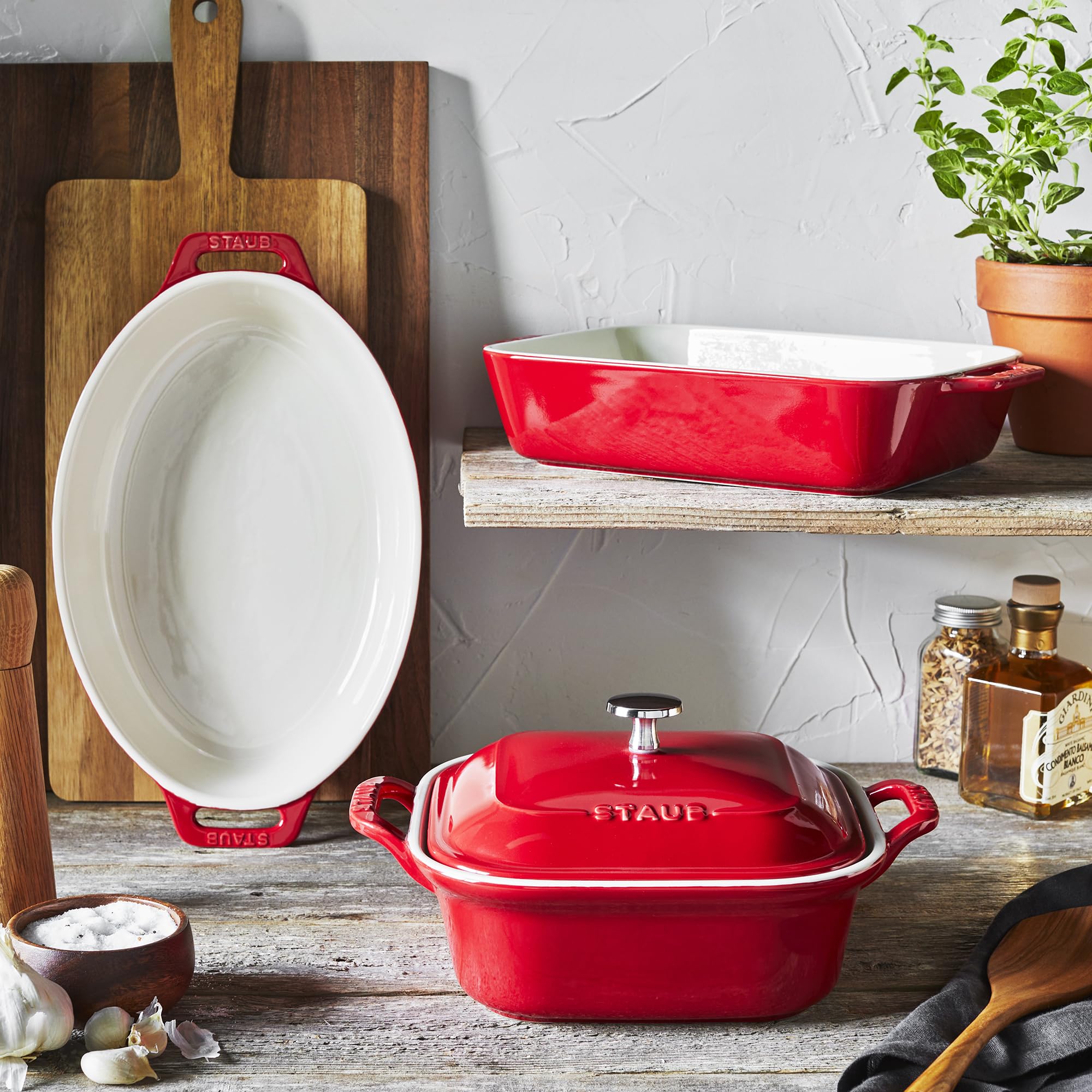 STAUB oven-to-table elegance with vibrant color finish.
