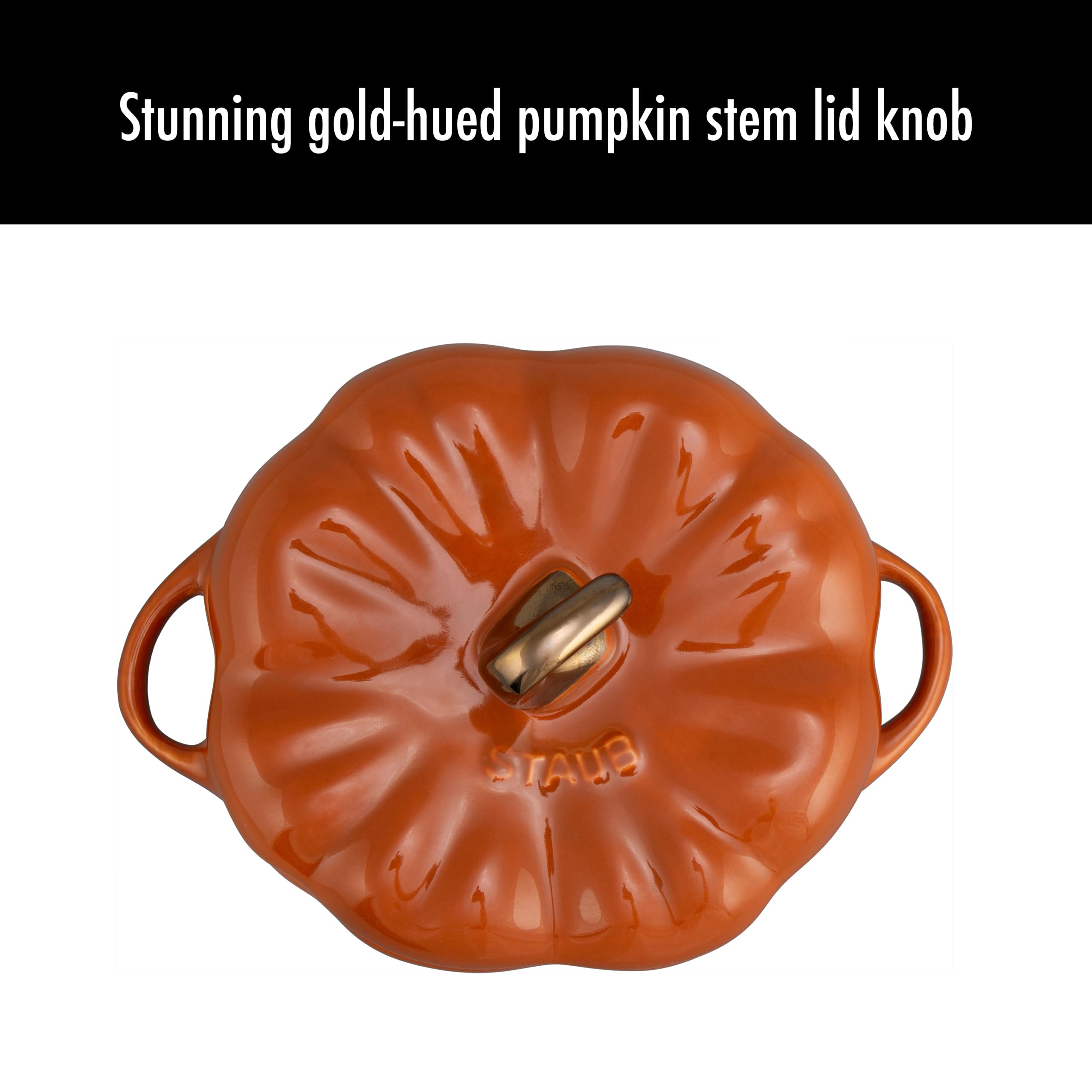 STAUB compact 0.75qt pumpkin suitable for oven use
