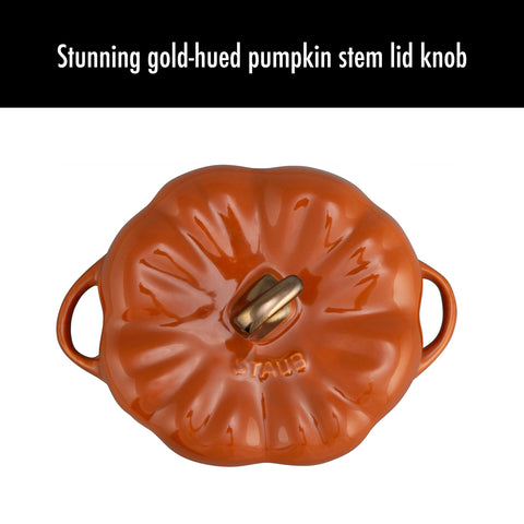 STAUB compact 0.75qt pumpkin suitable for oven use