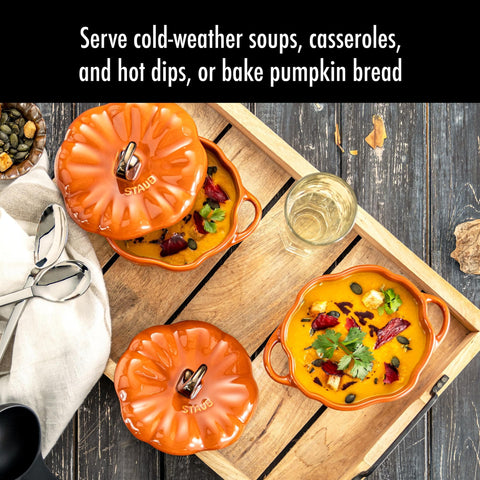 STAUB pumpkin with scratch resistant glaze for long lasting use