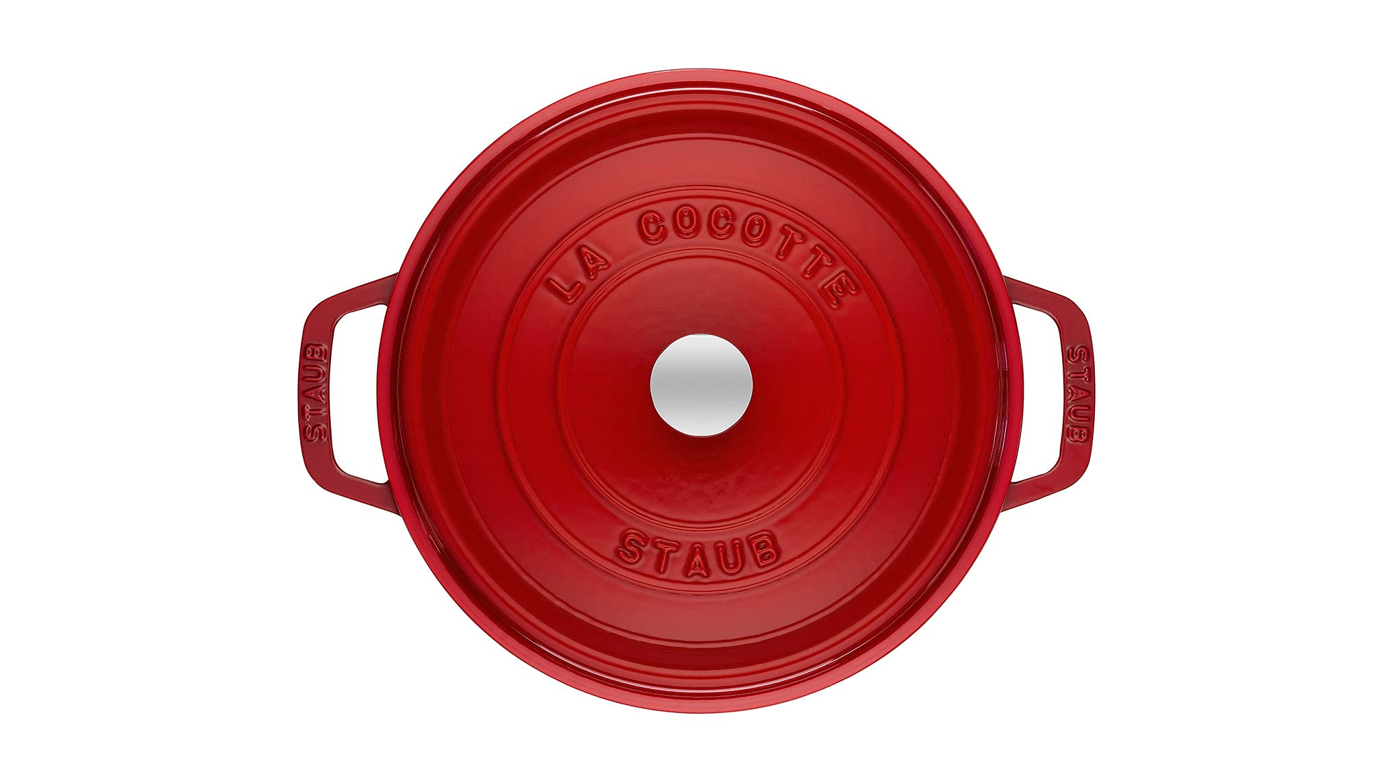 STAUB self-basting lid spikes distribute juices for moist dishes.
