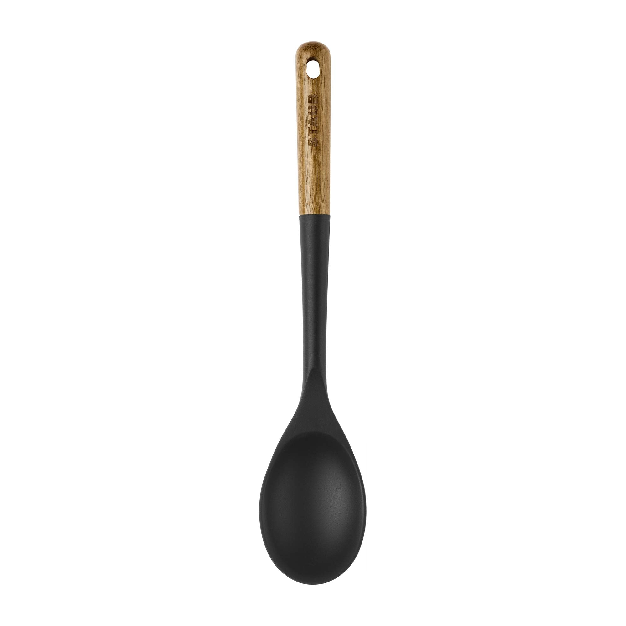 STAUB serving spoon features a hanging loop for easy kitchen storage