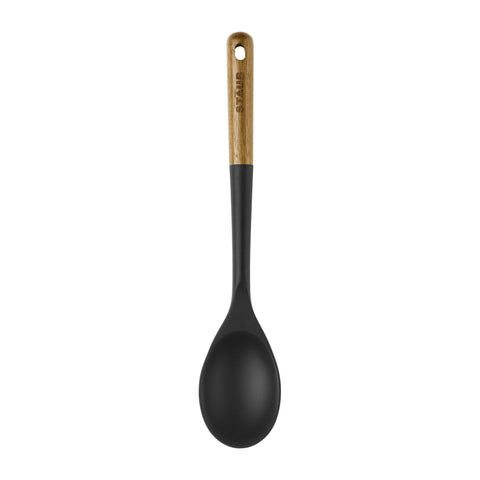 STAUB serving spoon features a hanging loop for easy kitchen storage