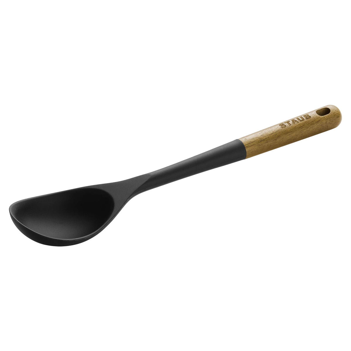 STAUB serving spoon with BPA-free silicone and acacia handle for easy scooping of sides