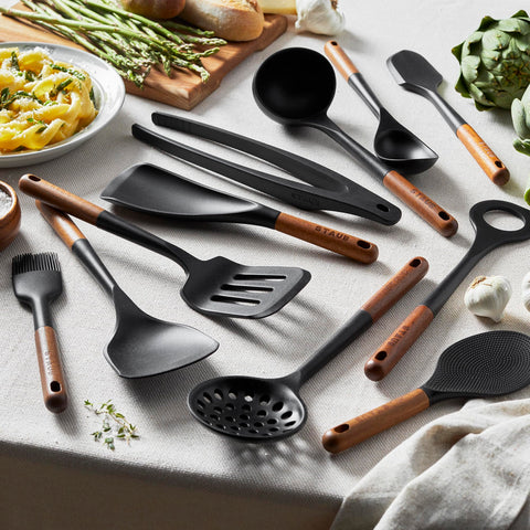 STAUB silicone with wood handle — wok turner for easy flipping and scraping
