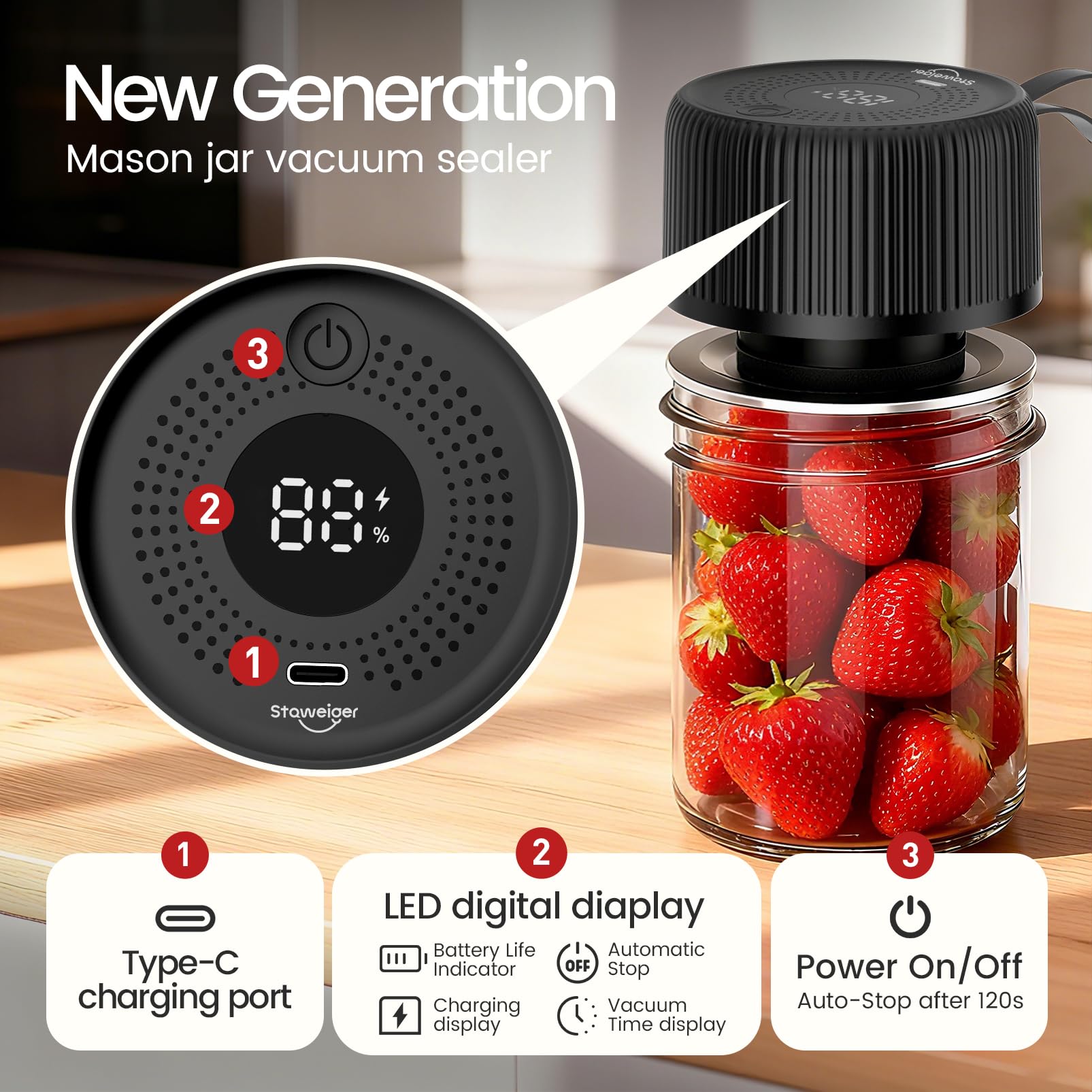 Staweiger wide-mouth lids pack for secure jar sealing