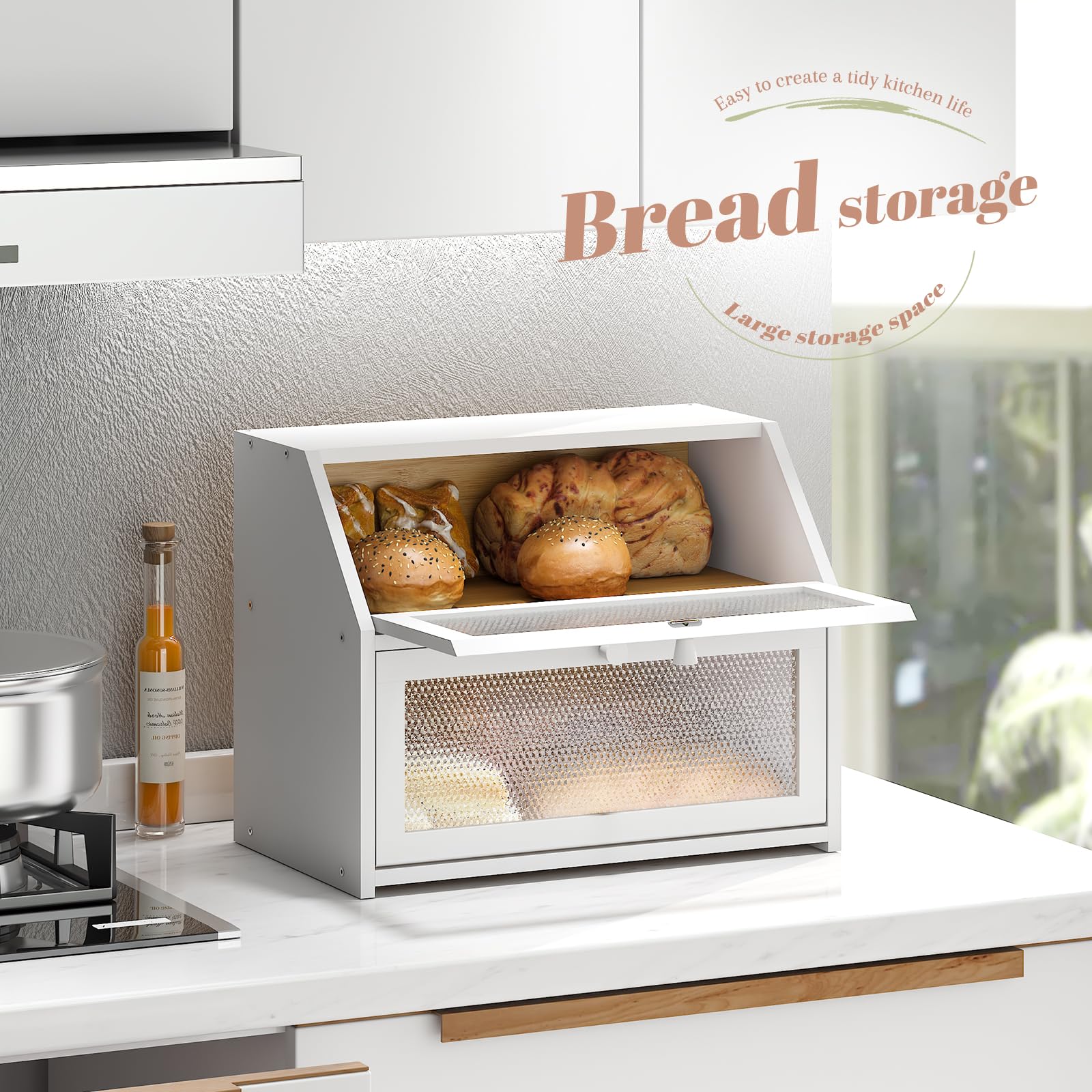 STDDRE acrylic window reveals contents while preserving countertop privacy