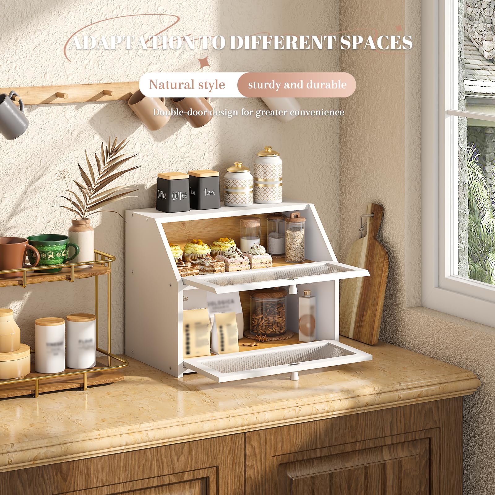 STDDRE large capacity holds multiple loaves muffins or snacks for easy access